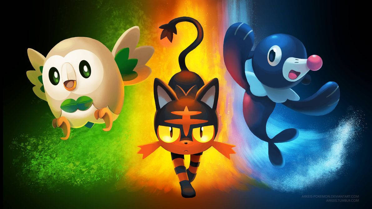 "Eğitmenler, Bu Hava, Kara ve Deniz Pokemonlarına Dikkat Edin!" Duvar Kağıdı