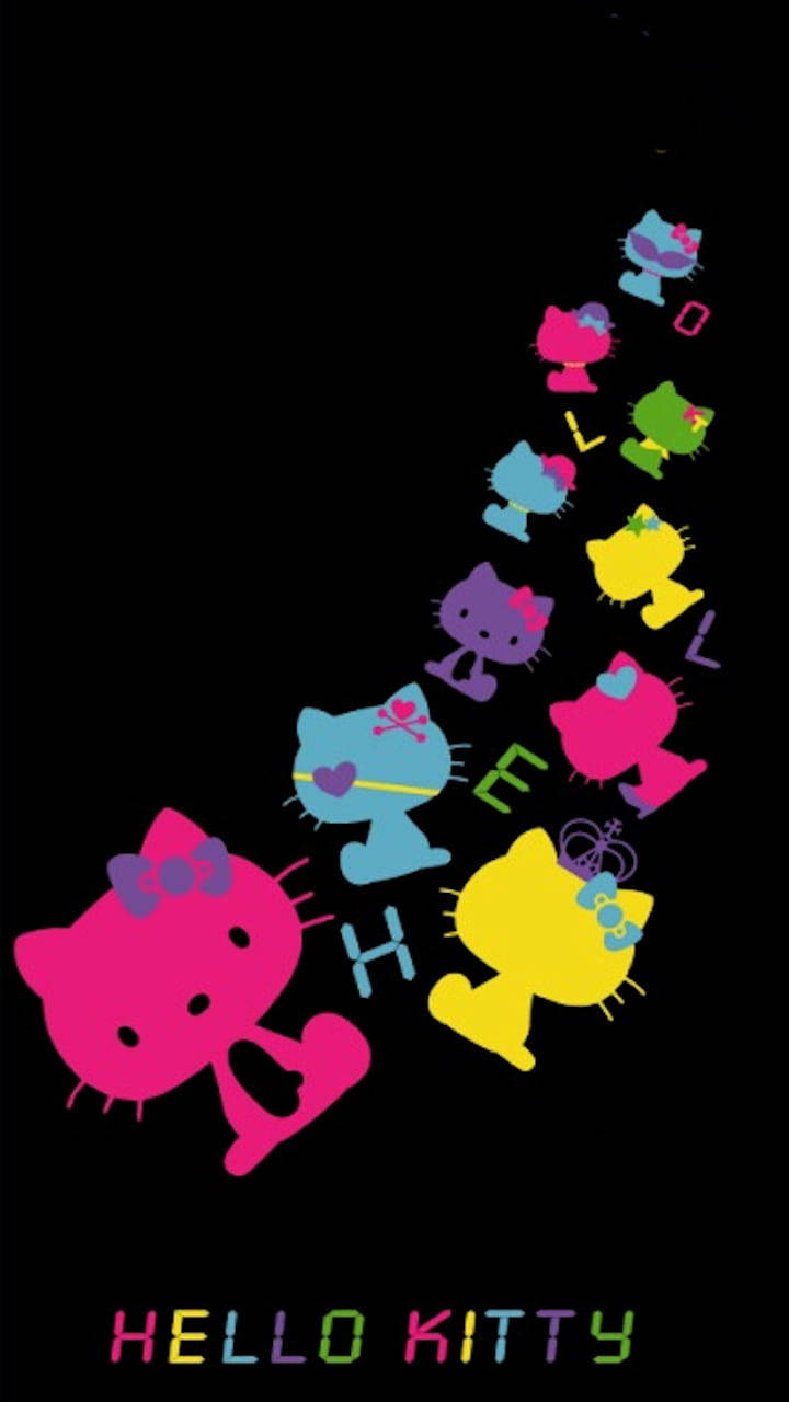 Eğlenceli ve Gizemli Siyah Hello Kitty Duvar Kağıdı