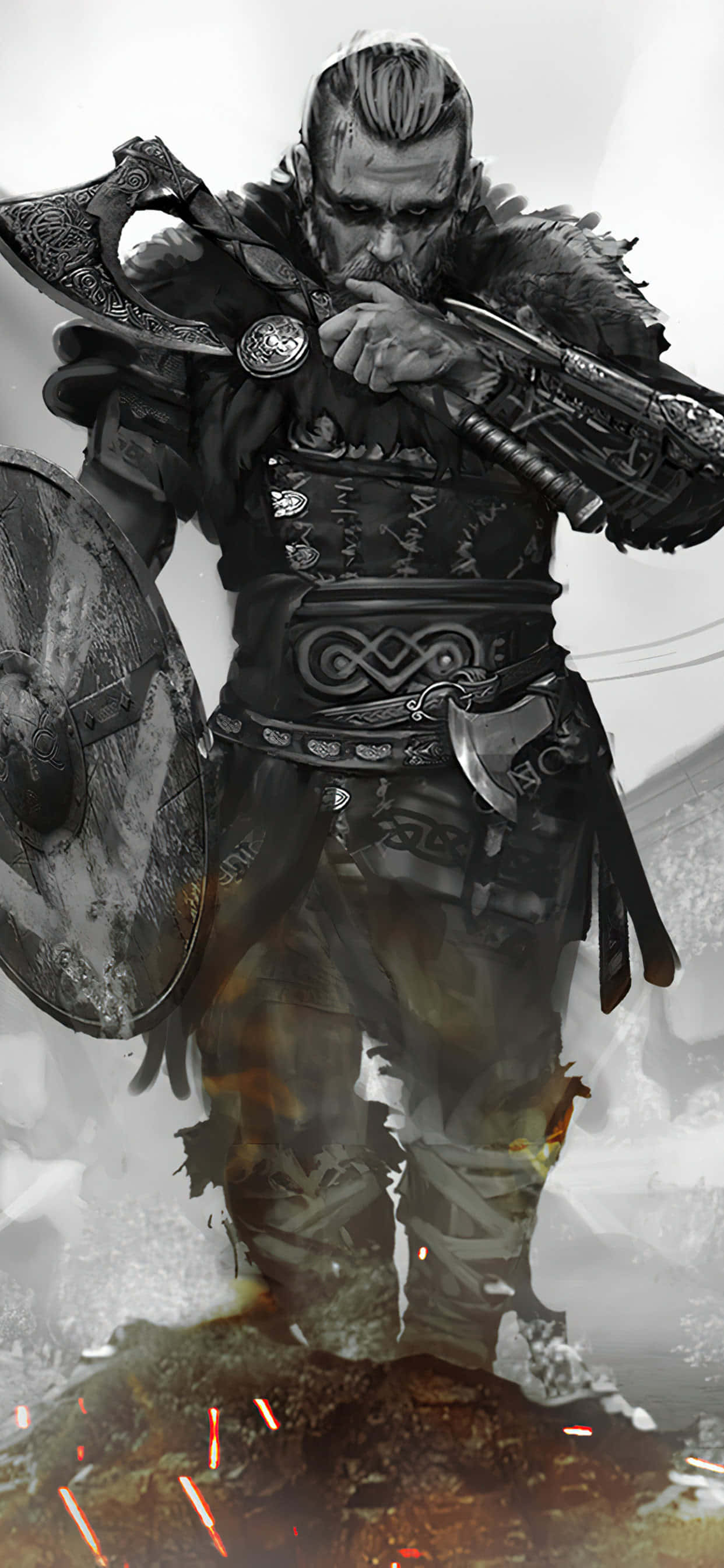 Eivor Balta ve Kalkan iPhone Xs Max Assassin's Creed Valhalla Duvar Kağıdı