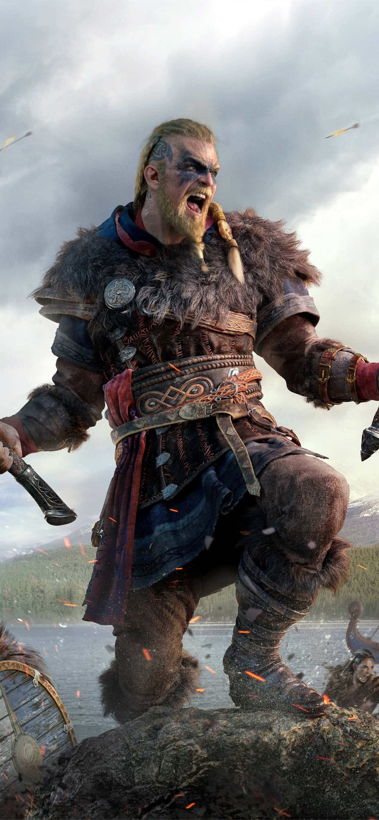 Eivor Savaş Çığlığı iPhone XS Max Assassin's Creed Valhalla Duvar Kağıdı