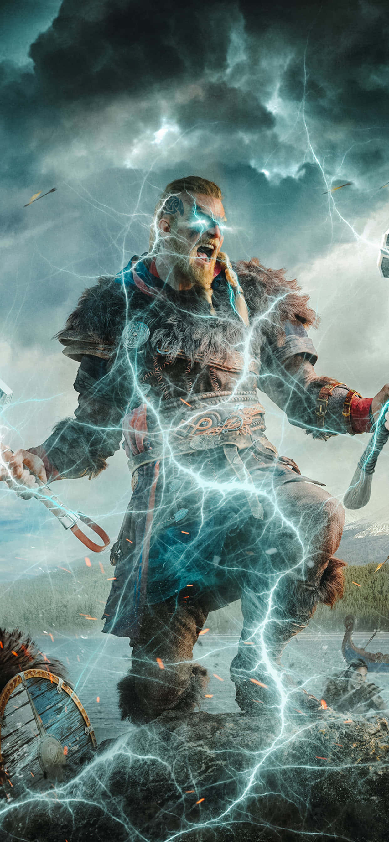 Eivor Savaş Çığlığı iPhone Xs Max Assassin's Creed Valhalla Duvar Kağıdı