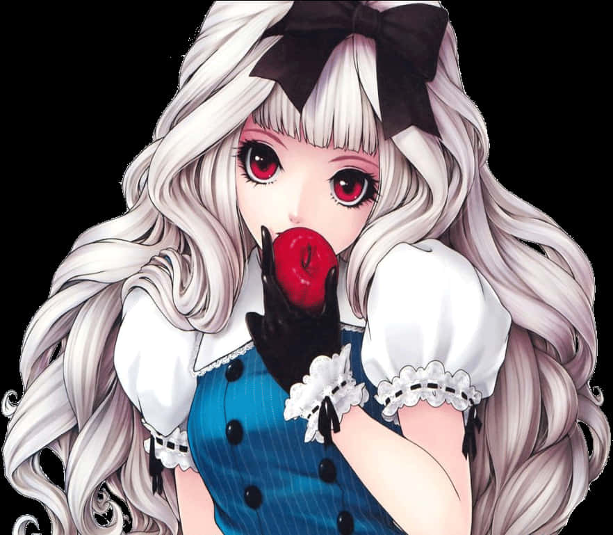 Elmalı Anime Kızı Duvar Kağıdı