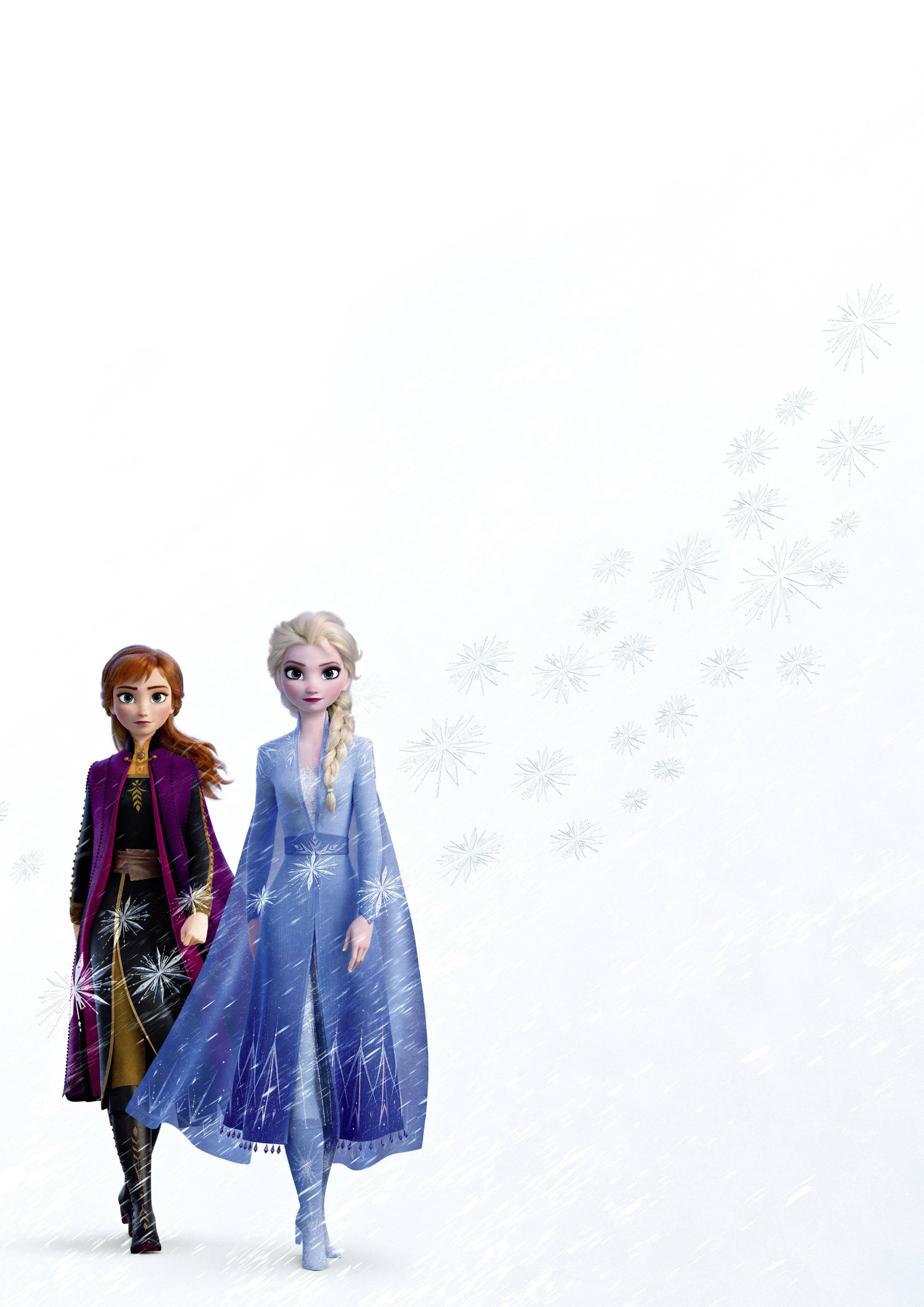 Elsa ve Anna Beyaz Duvar Kağıdı