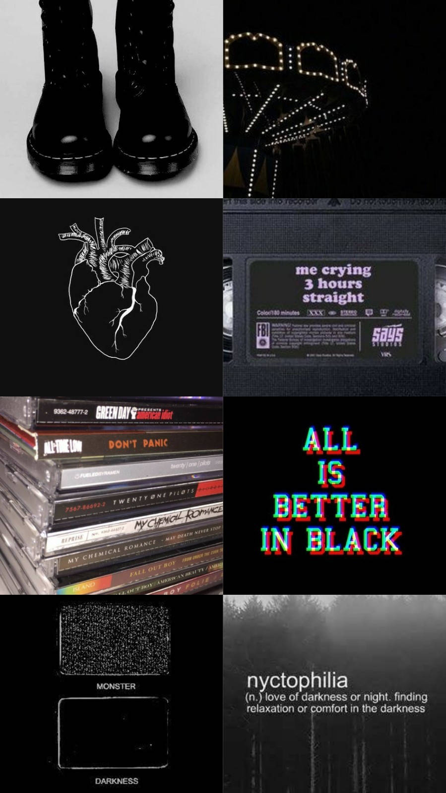 Emo Estetik Kolaj Duvar Kağıdı
