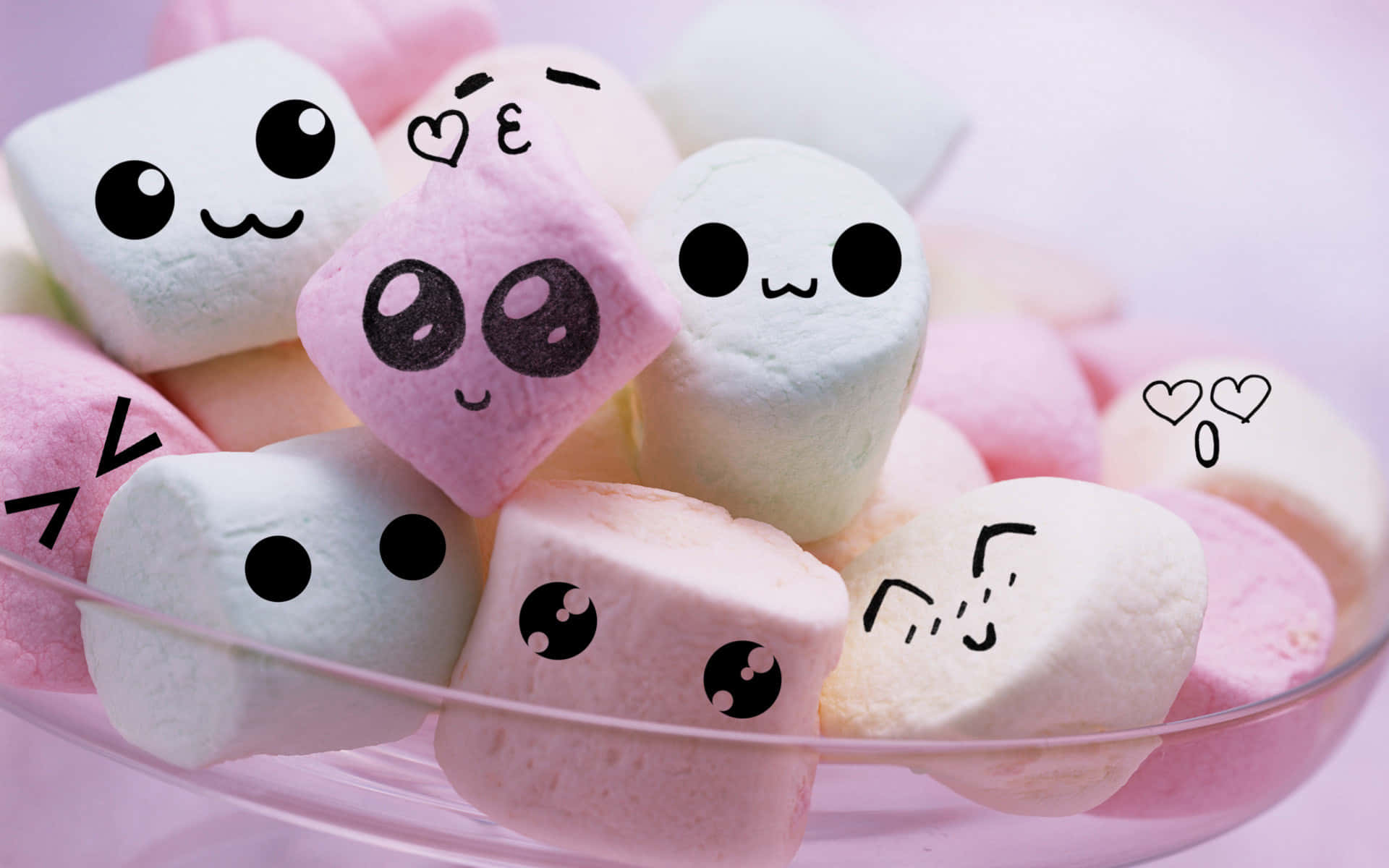 Emoji Marshmallow Sevimli Şeyler Duvar Kağıdı