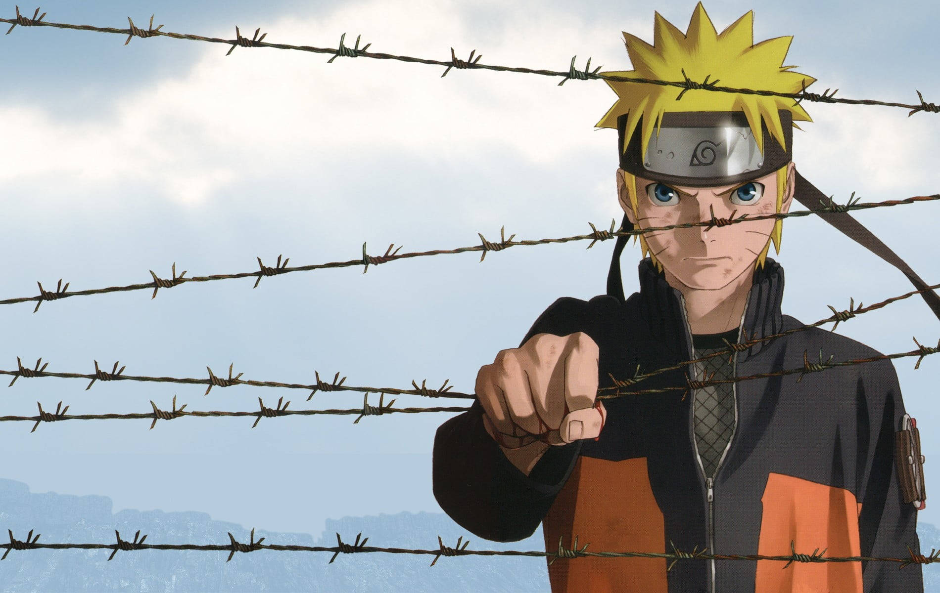 En Havalı Dikenli Tel Posterindeki Naruto Duvar Kağıdı