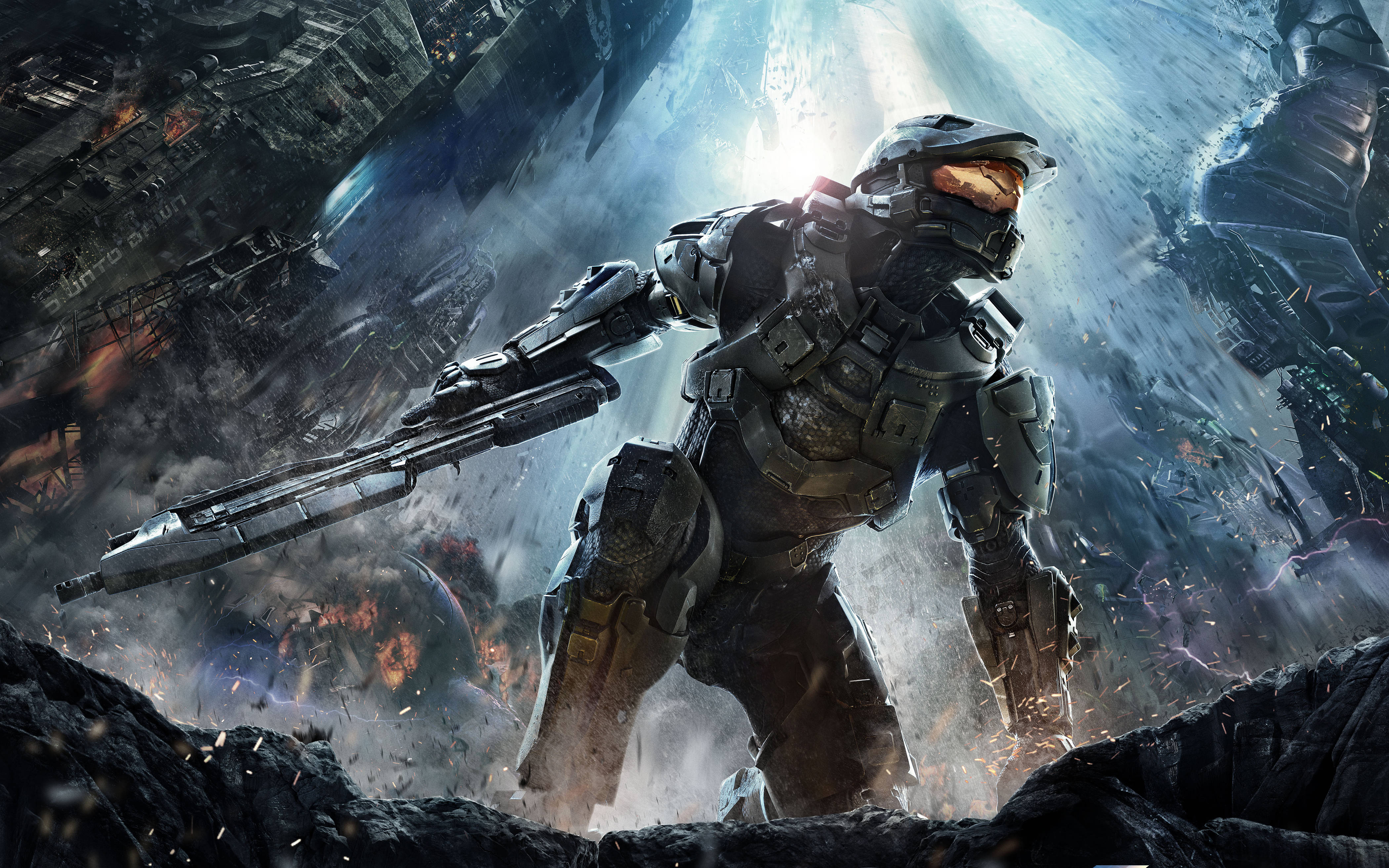 Epik Halo Master Chief Sahnesi 4K Oyun Telefonunda Duvar Kağıdı