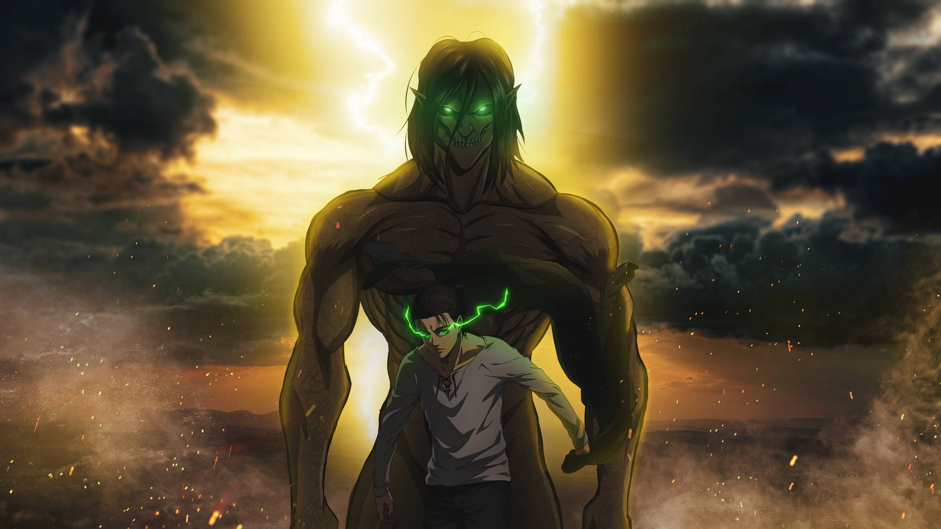 Eren İki Form — Attack On Titan Duvar Kağıdı