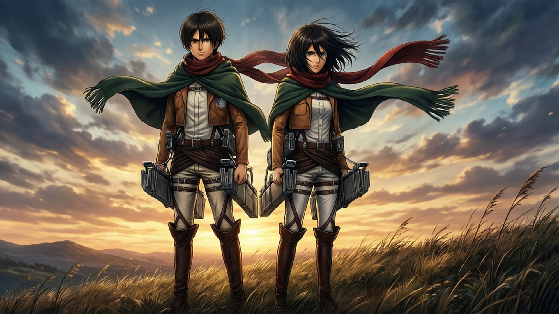 Eren ve Mikasa Duvar Kağıdı