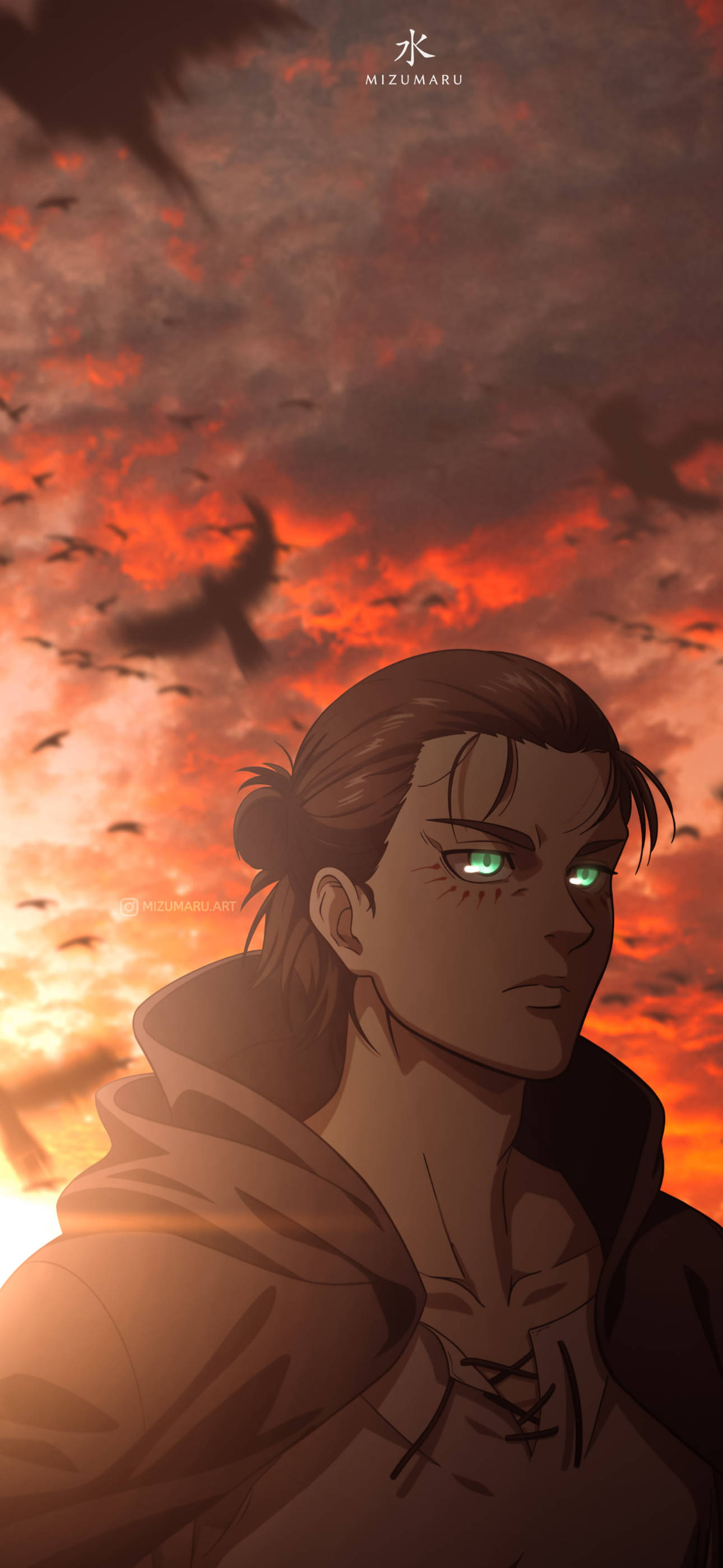 Eren Yeager Estetik Anime iPhone Duvar Kağıdı