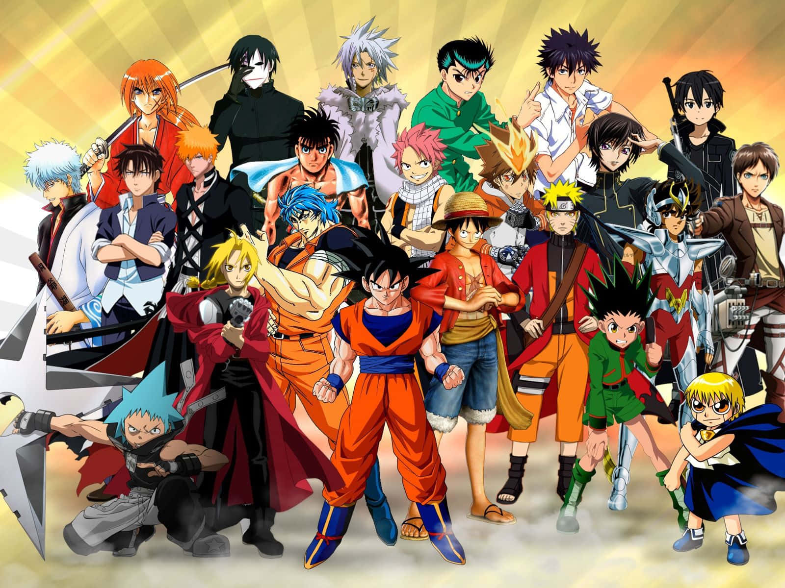 Erkek Anime Karakterleri Epik Posteri Duvar Kağıdı