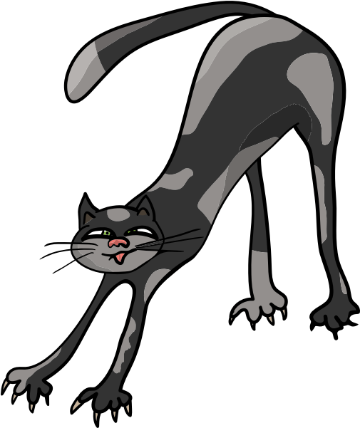 Esneyen Karikatür Kedi_ İllüstrasyon.PNG Duvar Kağıdı