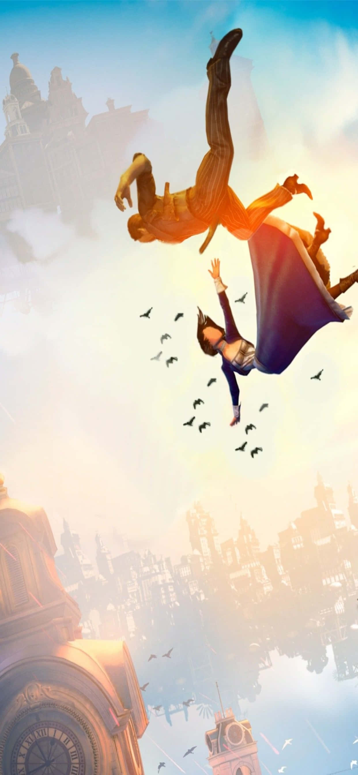 Estetik Animasyonlu iPhone Xs Max Bioshock Infinite Arka Planı Duvar Kağıdı