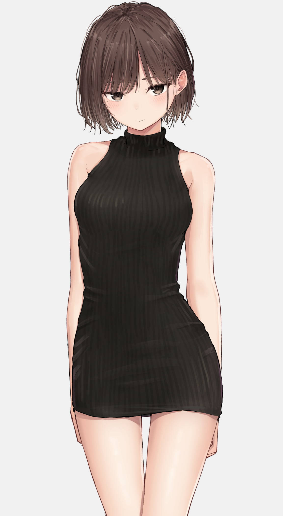 Estetik Anime Kızı Seksi Siyah Duvar Kağıdı