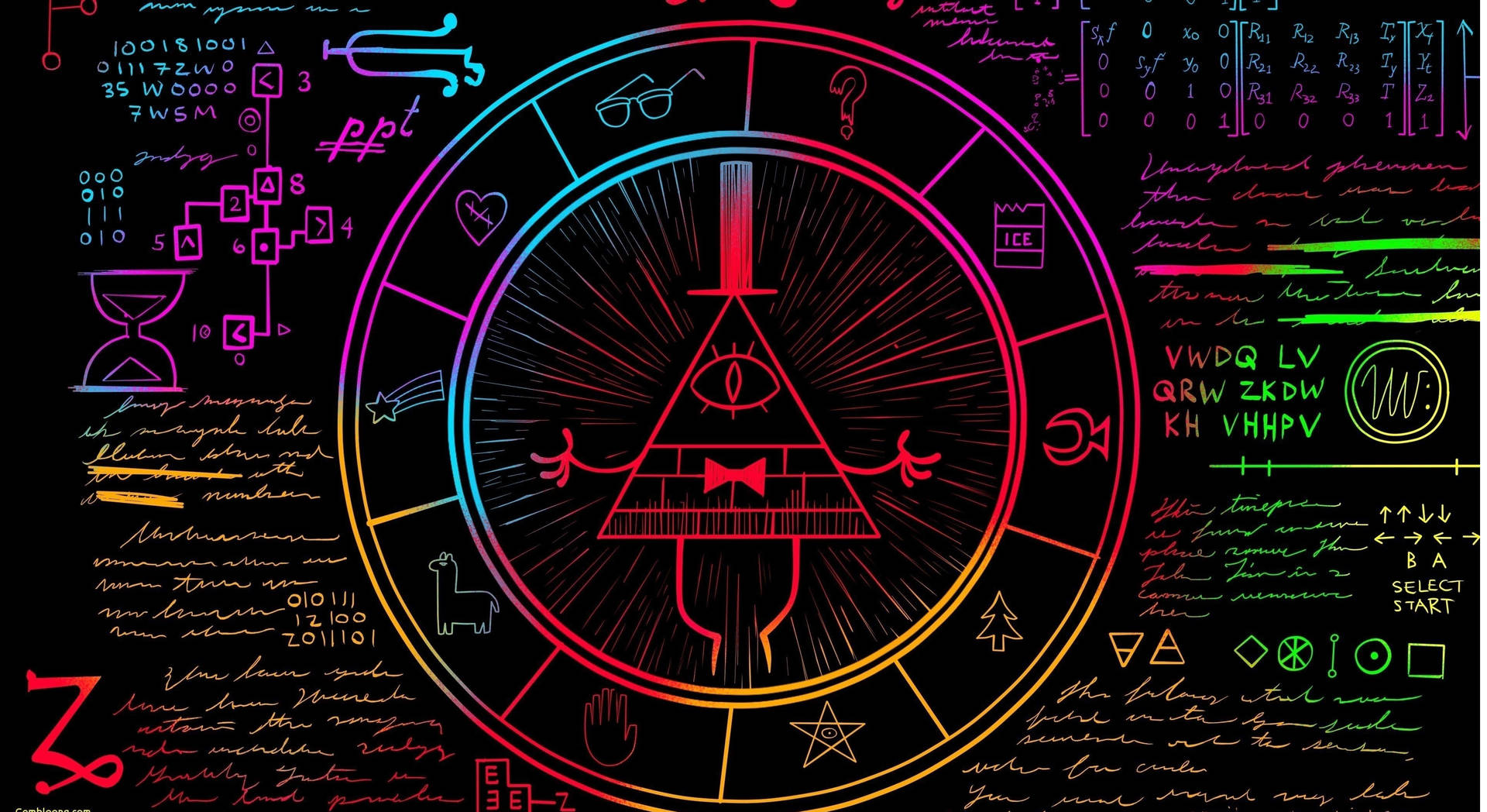 Estetik Bill Cipher Dizüstü Bilgisayar duvar kağıdı — Estetik laptop GIF Duvar Kağıdı