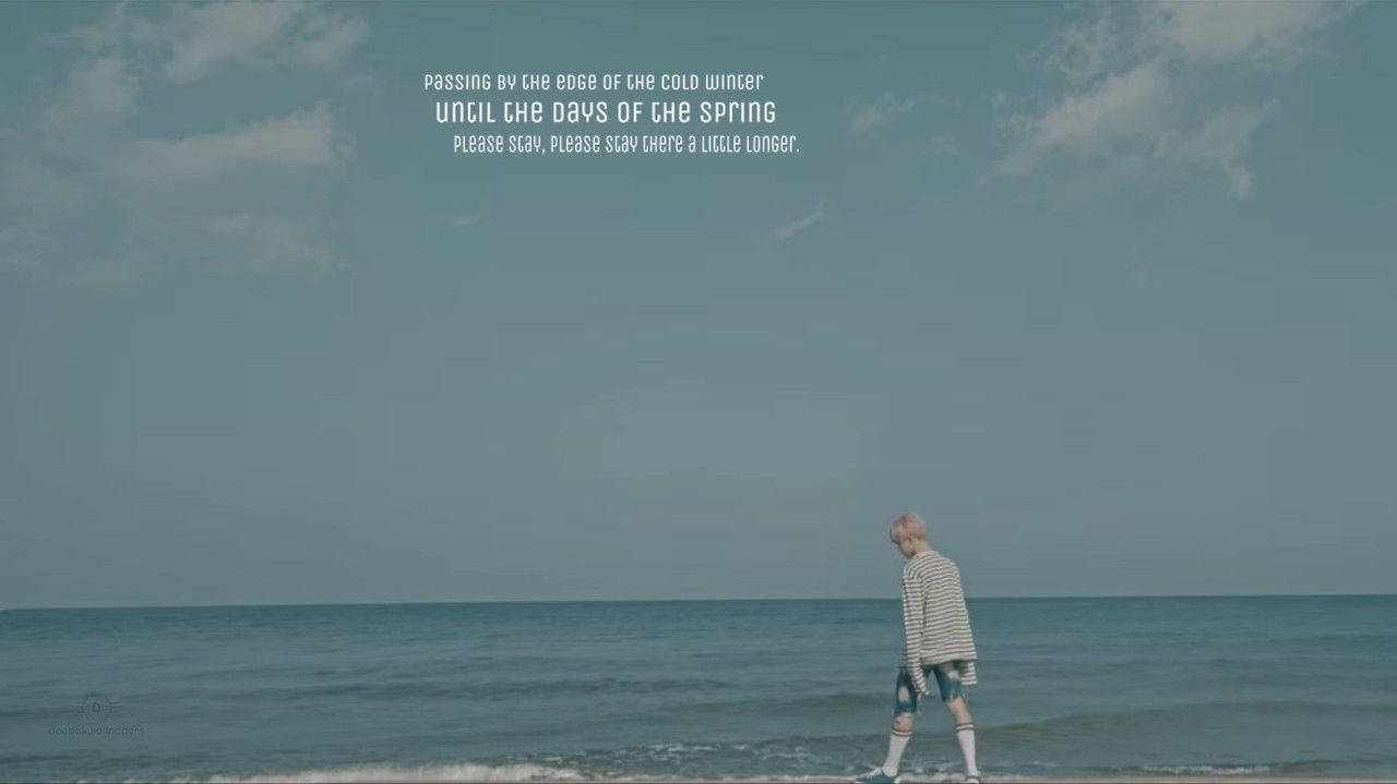 Estetik Bts Jimin Sahilde Duvar Kağıdı