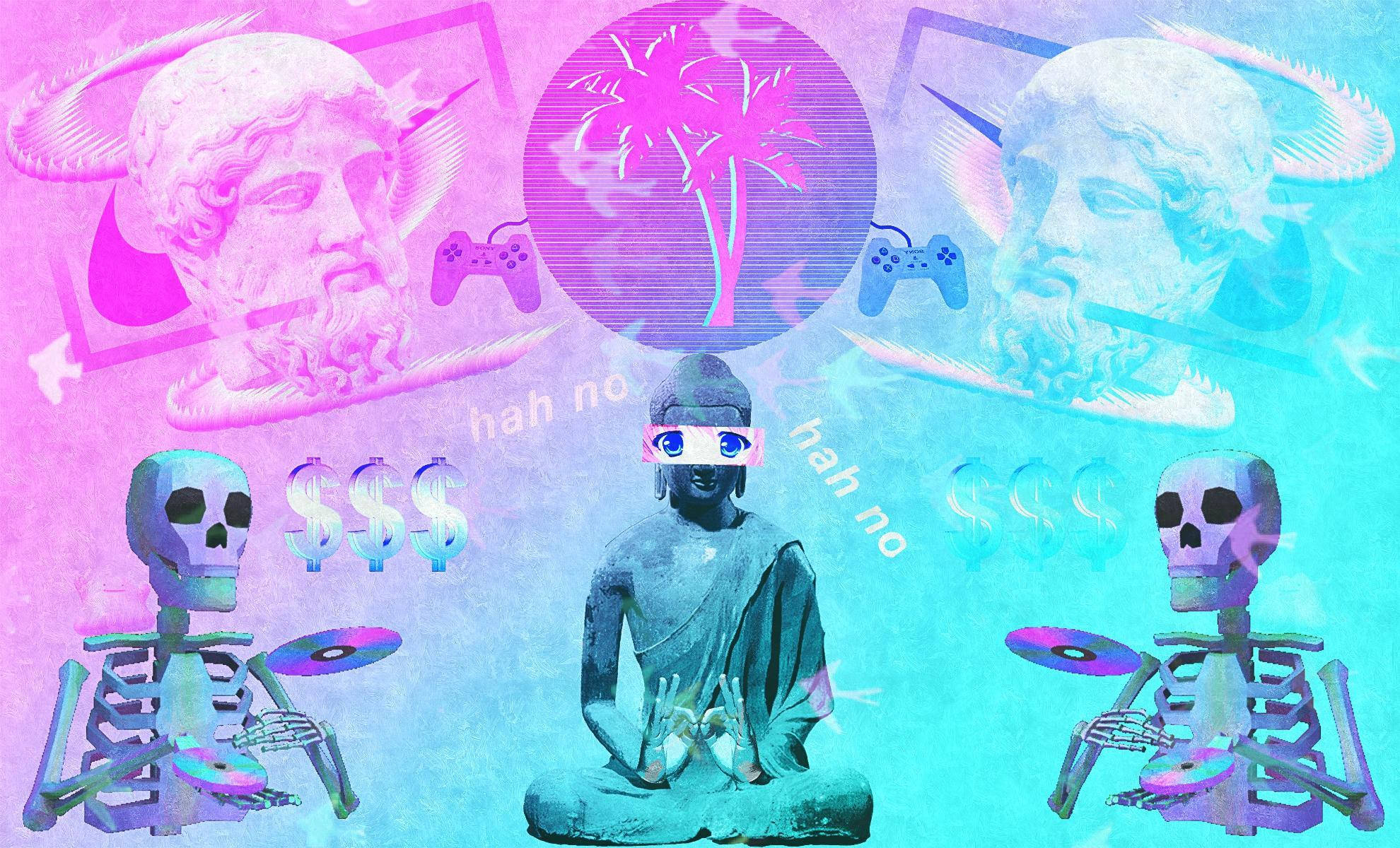 Estetik Çocuk Vaporwave Sanatı Duvar Kağıdı