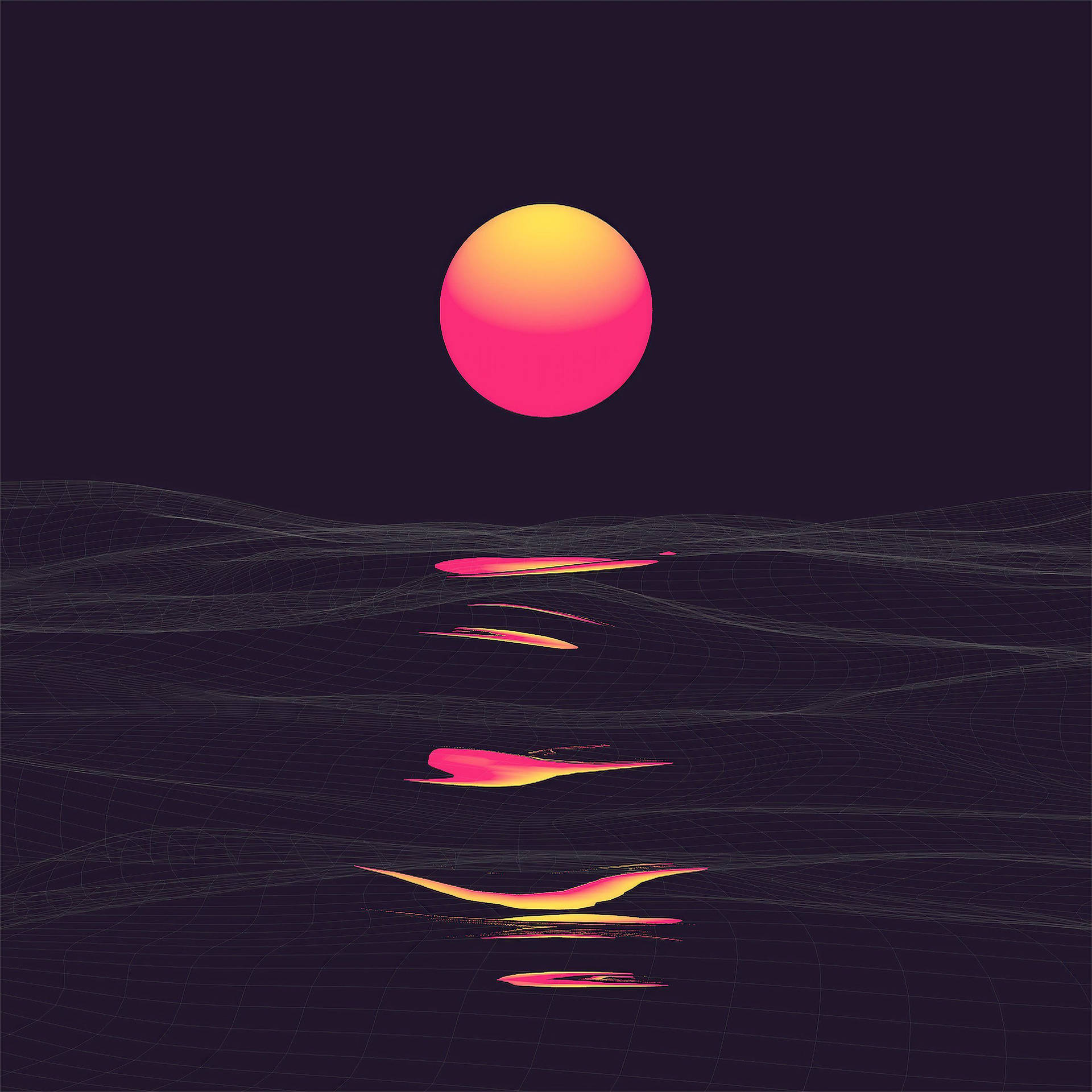 Estetik iPad vaporwave gün batımı duvar kağıdı — Estetik iPad duvar kağıdı Duvar Kağıdı