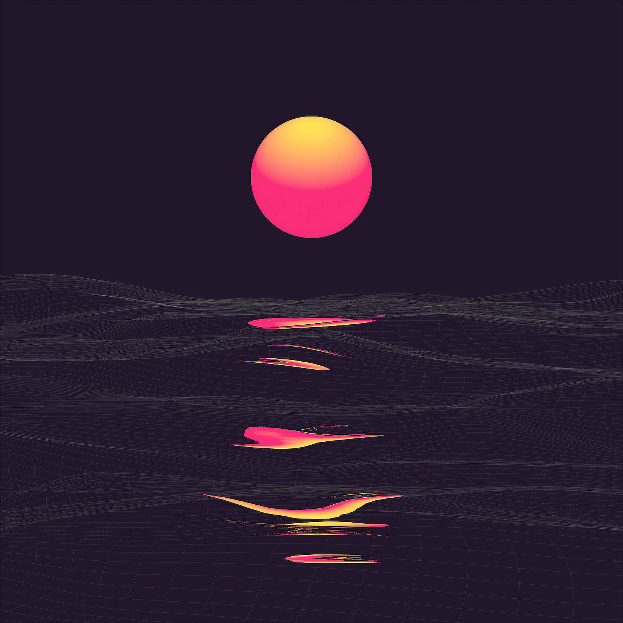 Estetik iPad Vaporwave Gün Batımı Duvar Kağıdı