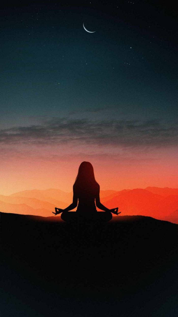 Estetik iPhone X Kız Yoga Duvar Kağıdı