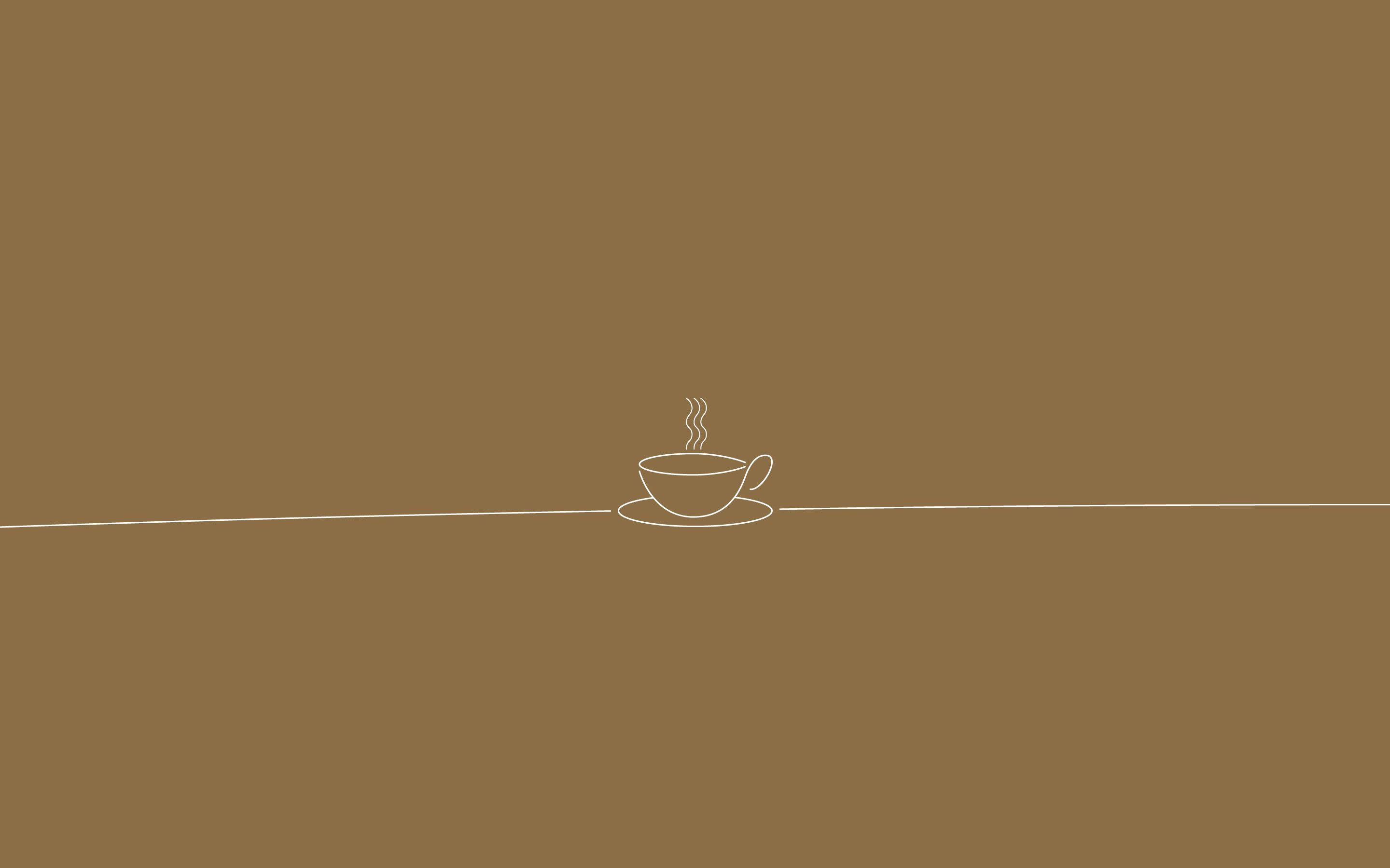 Estetik Kahverengi Minimalist Kahve Sanatı Duvar Kağıdı