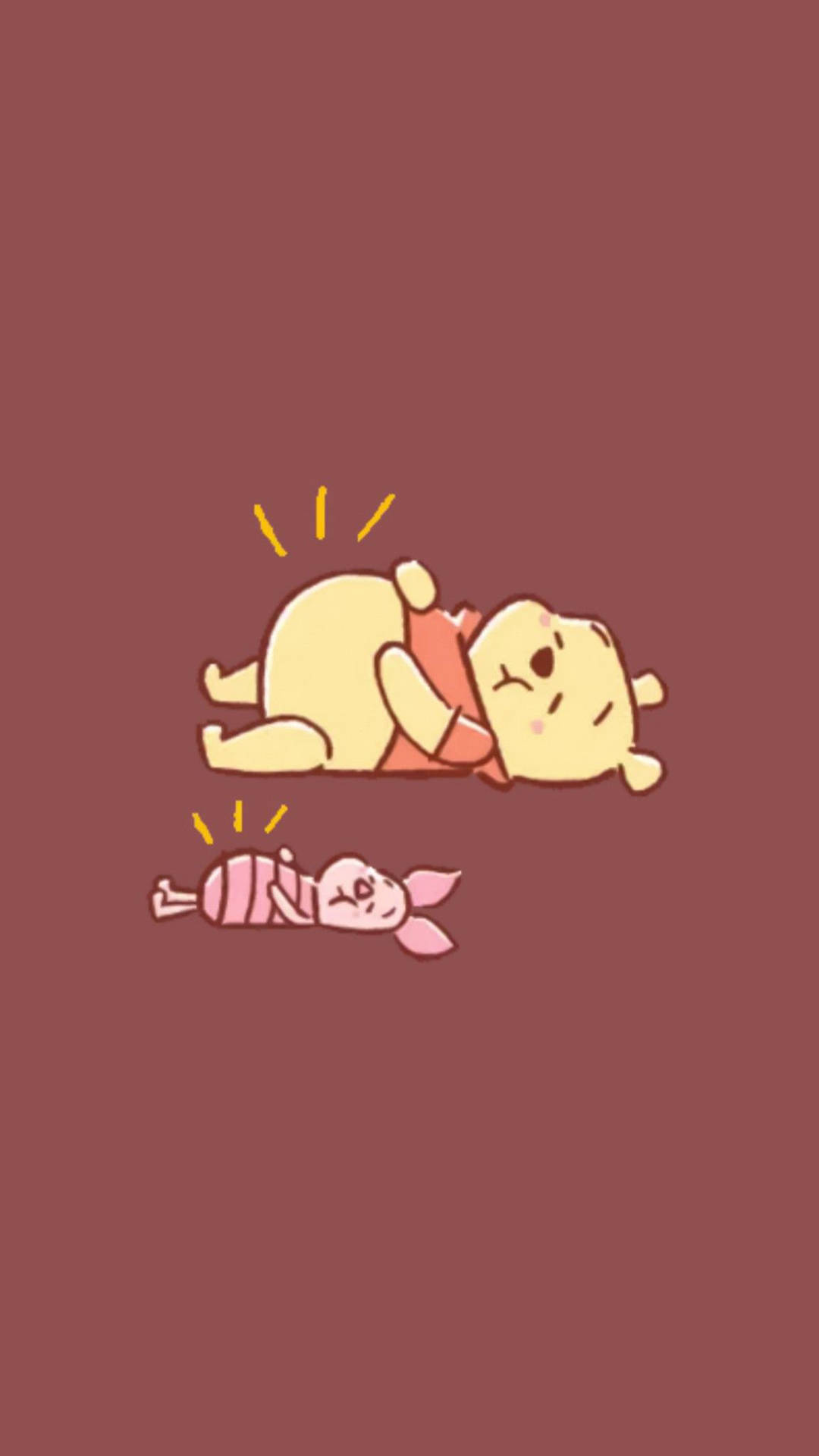 Estetik Karikatür Winnie the Pooh ve Piglet Duvar Kağıdı