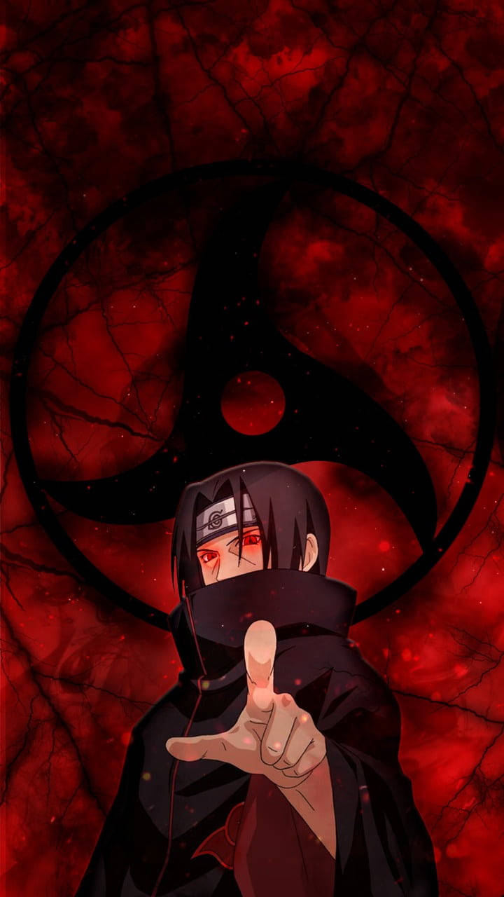 Estetik Kırmızı Soyut Sasuke Duvar Kağıdı