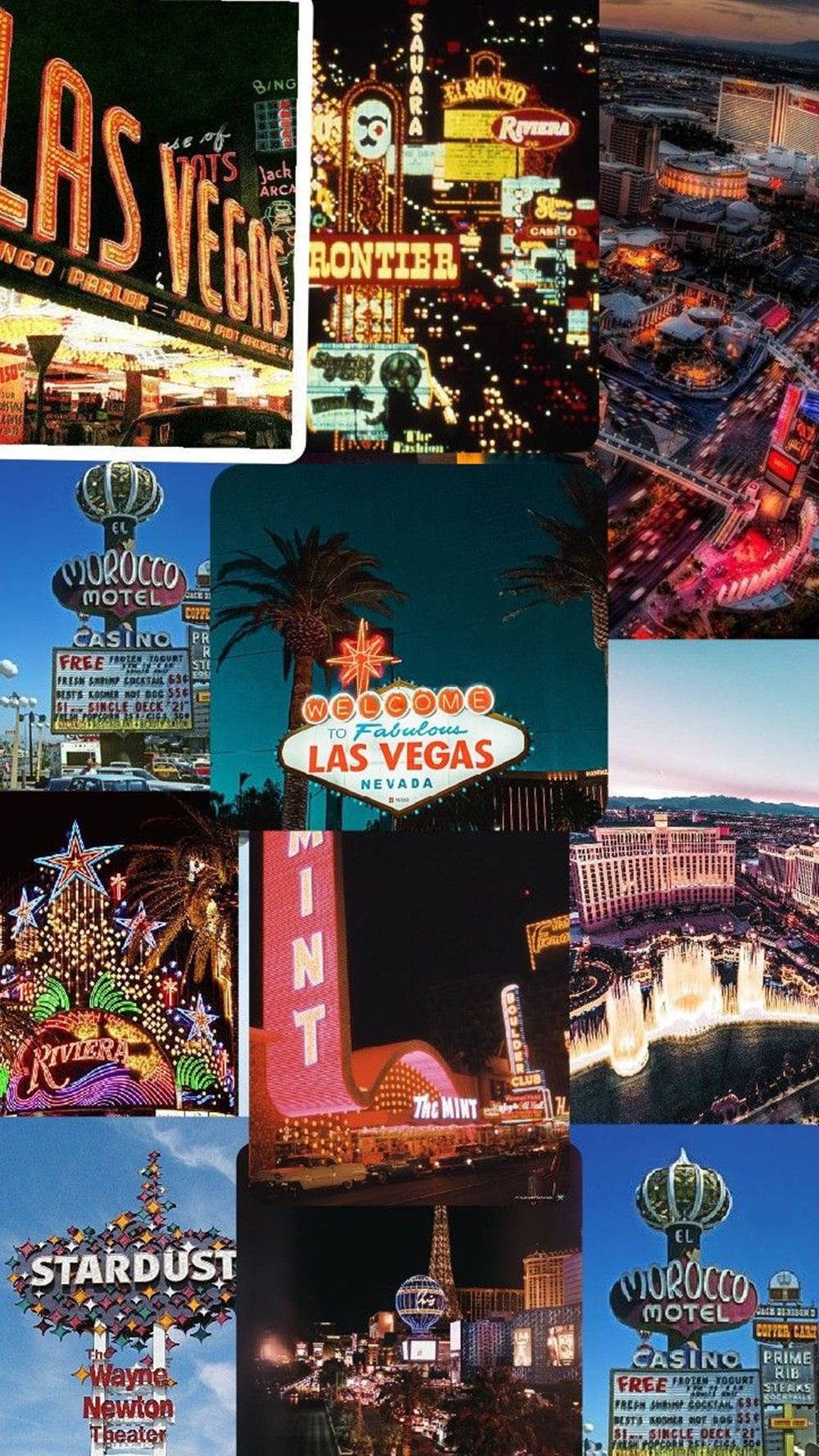 Estetik Las Vegas Kolajı iPhone Duvar Kağıdı