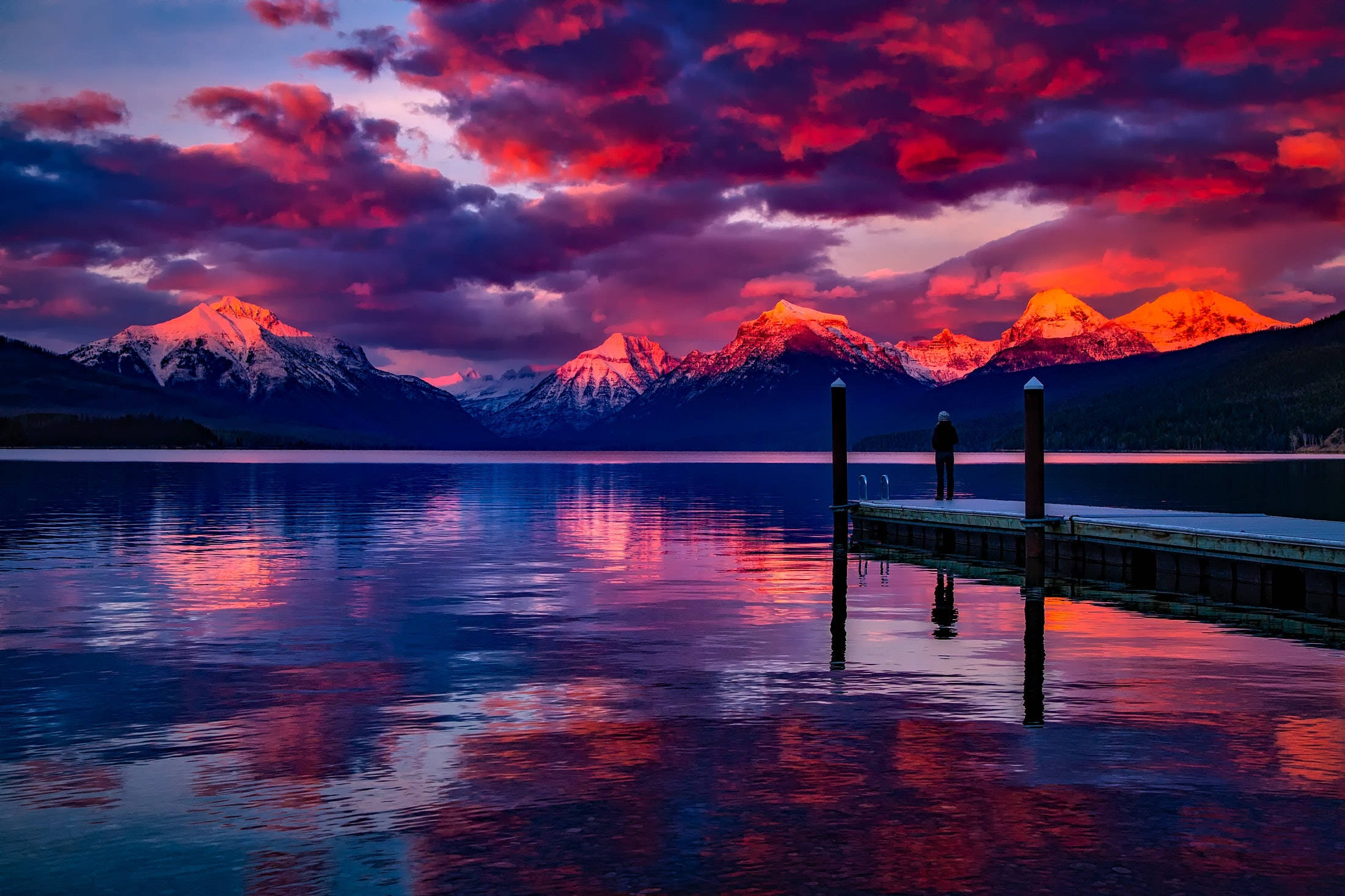 Estetik Masaüstü Lake McDonald Duvar Kağıdı