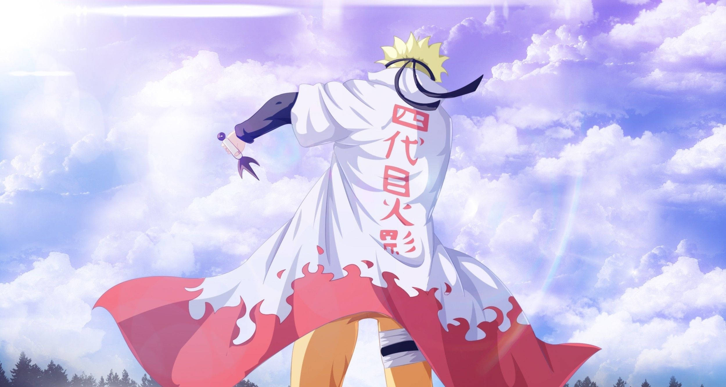 Estetik Naruto Hokage Sırt Açısı Portresi Duvar Kağıdı