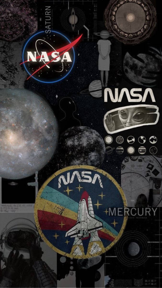 Estetik NASA Kolajı iPhone İçin Duvar Kağıdı