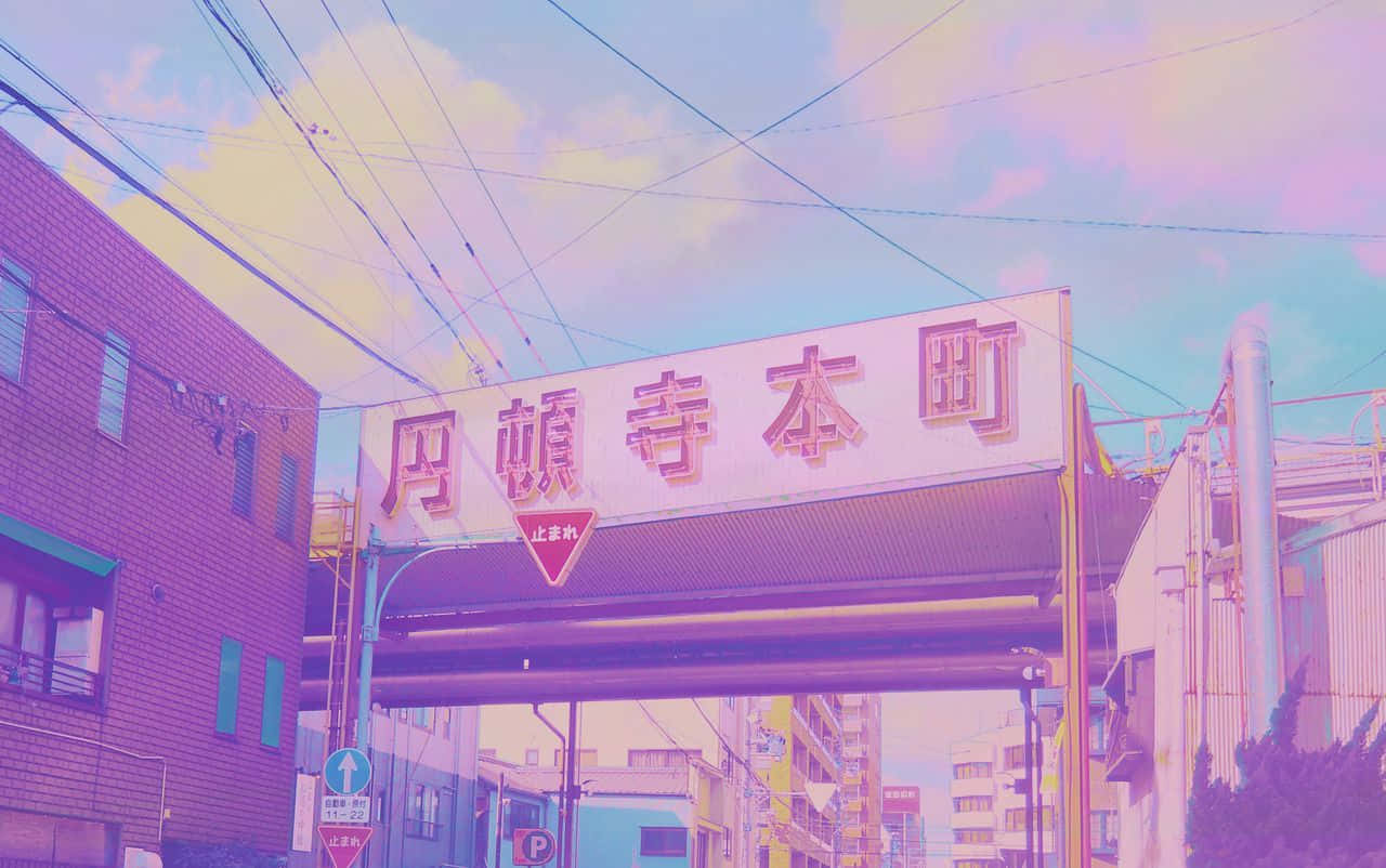 Estetik Pembe Anime Havası Duvar Kağıdı