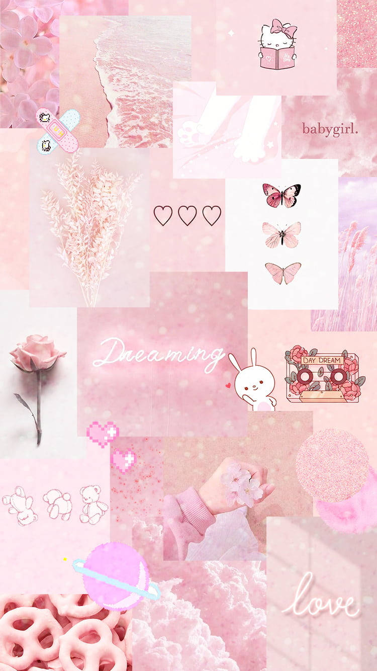 Estetik Pembe Hello Kitty Telefon Duvar Kağıdı