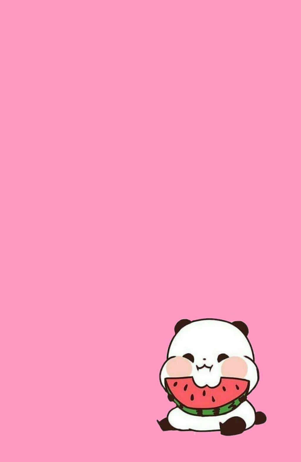 Estetik Pembe Kawaii Yururin Panda Duvar Kağıdı