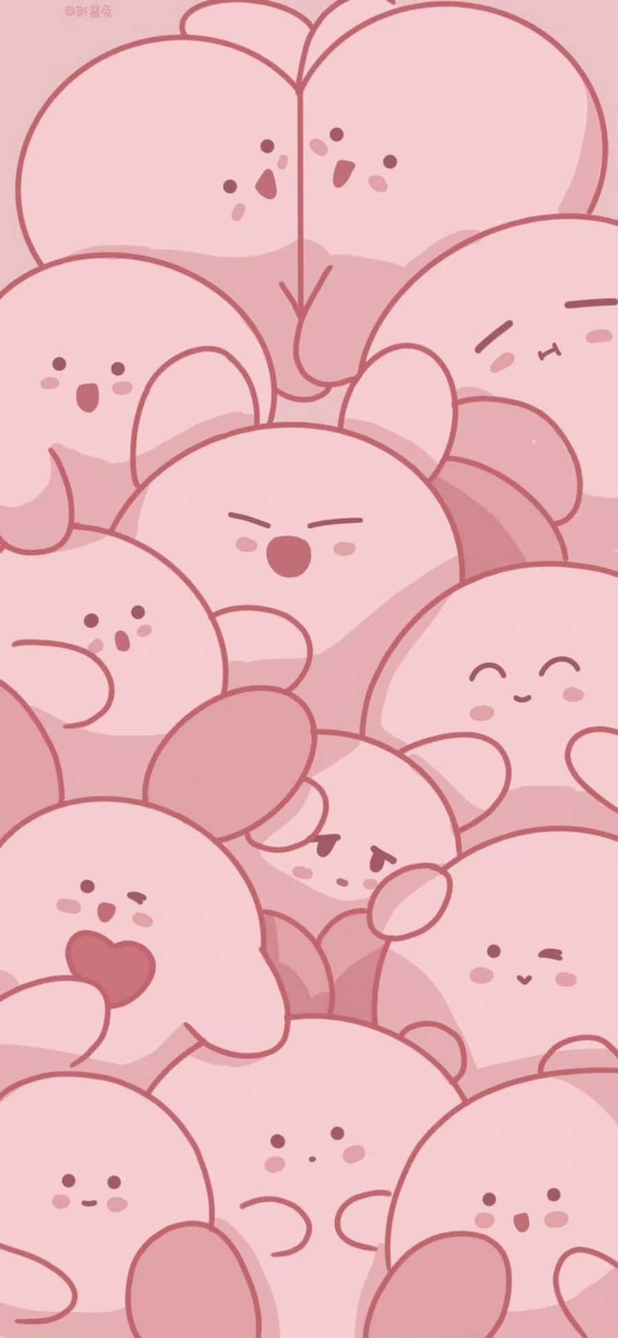 Estetik Pembe Kawaii Kirby Duvar Kağıdı