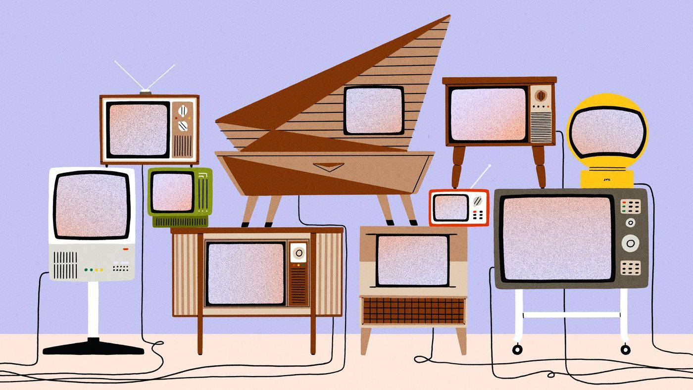 Estetik Retro Vintage Televizyonlar Duvar Kağıdı