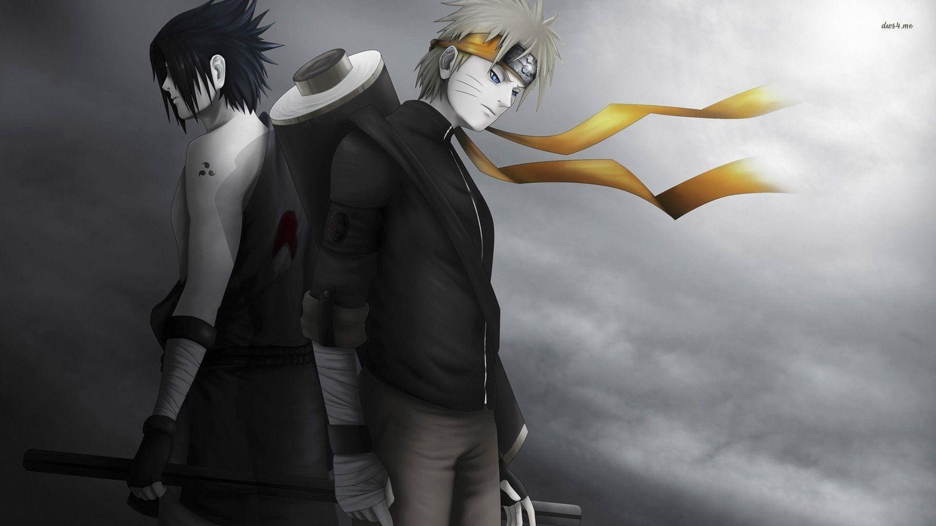 Estetik Sasuke ve Naruto Duruşu Duvar Kağıdı