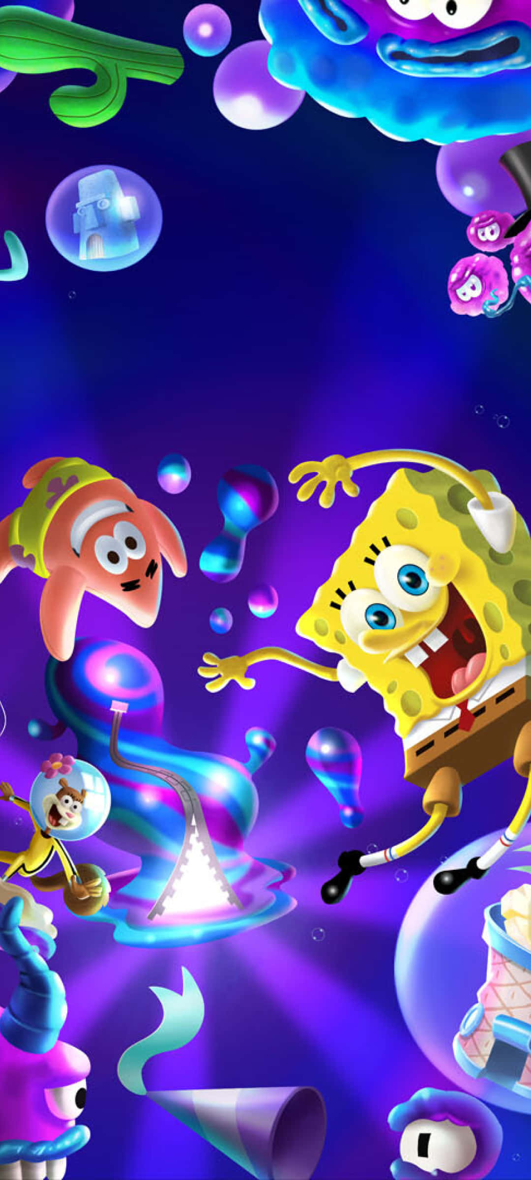Estetik SüngerBob ve Sandy Duvar Kağıdı