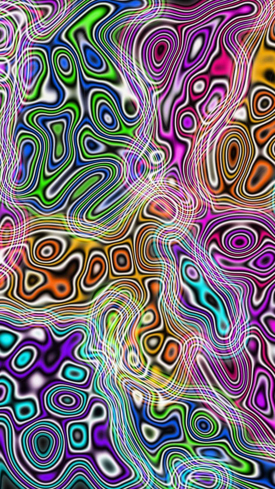 Estetik Trippy Renkli Damlalar Duvar Kağıdı