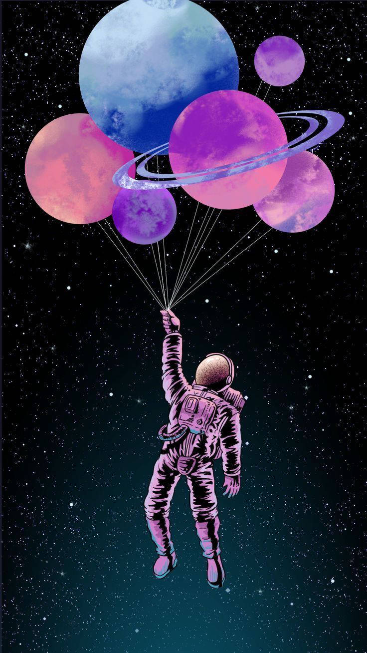 Estetik Uçan Astronot iPhone Duvar Kağıdı — Estetik iPhone duvar kağıdı Duvar Kağıdı