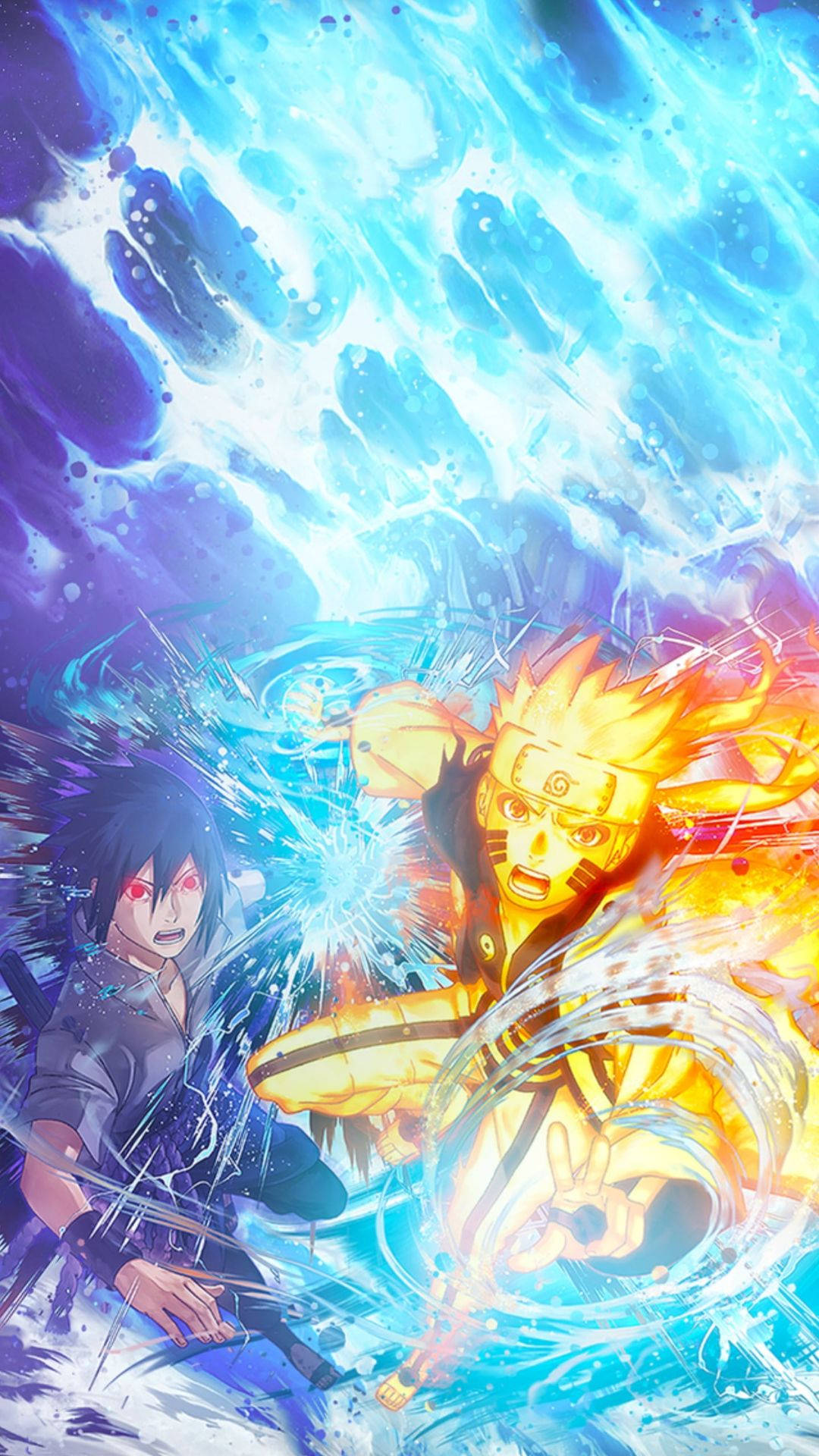 Etkileyici Sasuke Naruto iPhone Dijital Sanat Duvar Kağıdı