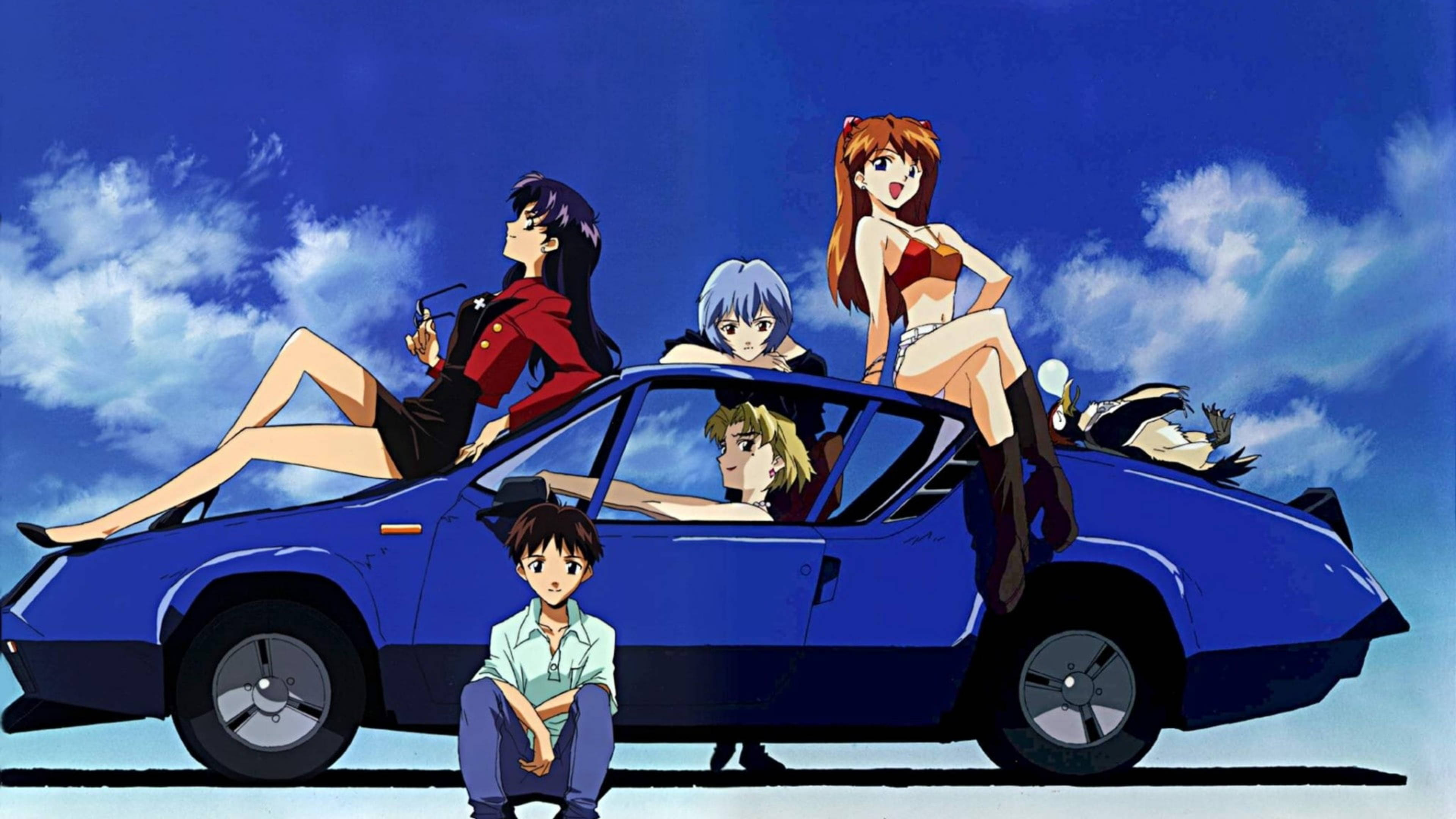 Evangelion 4K Karakterler Arabada Duvar Kağıdı