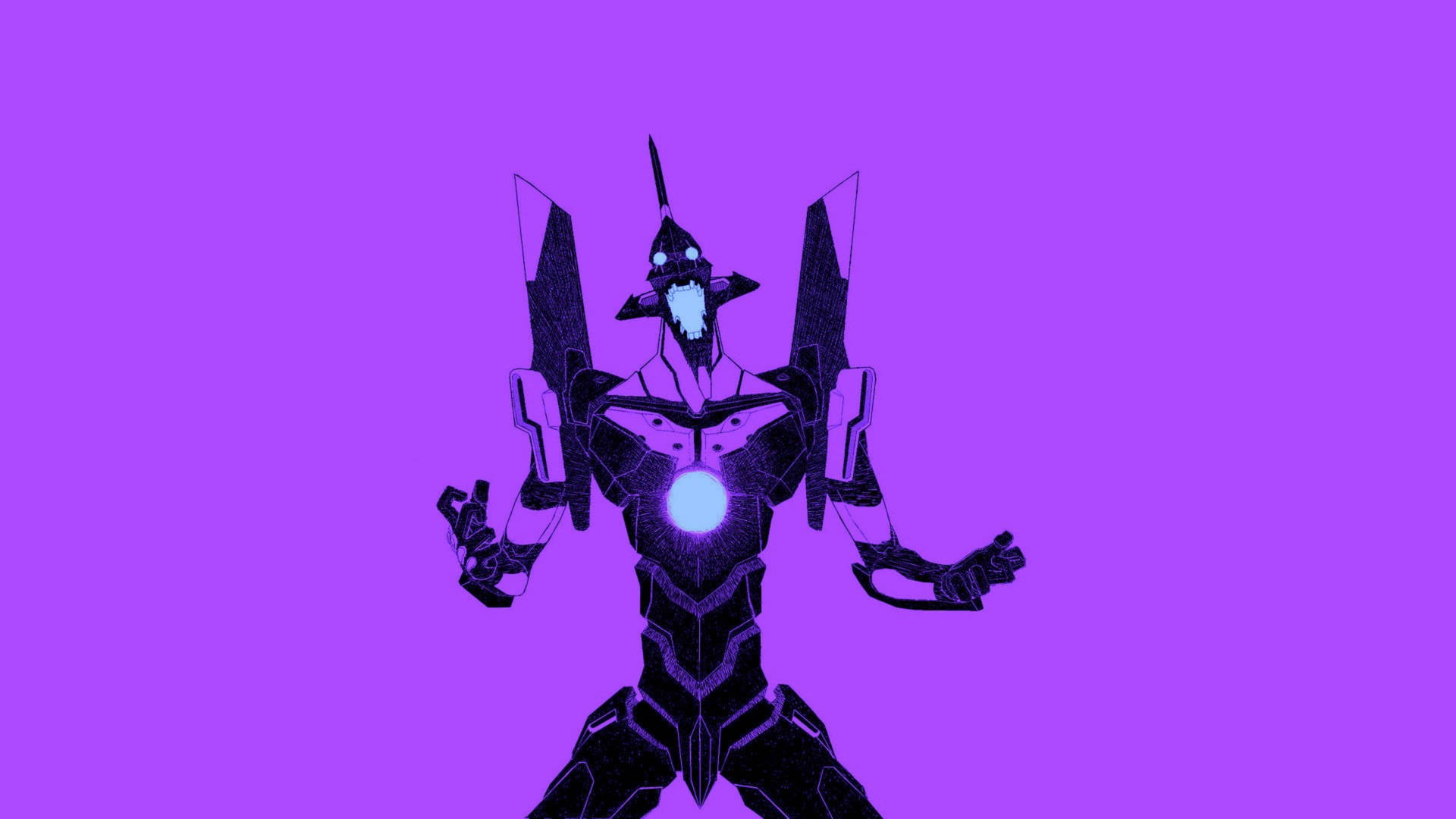 Evangelion 4K Mor Unit-01 — Havalı anime GIF Duvar Kağıdı