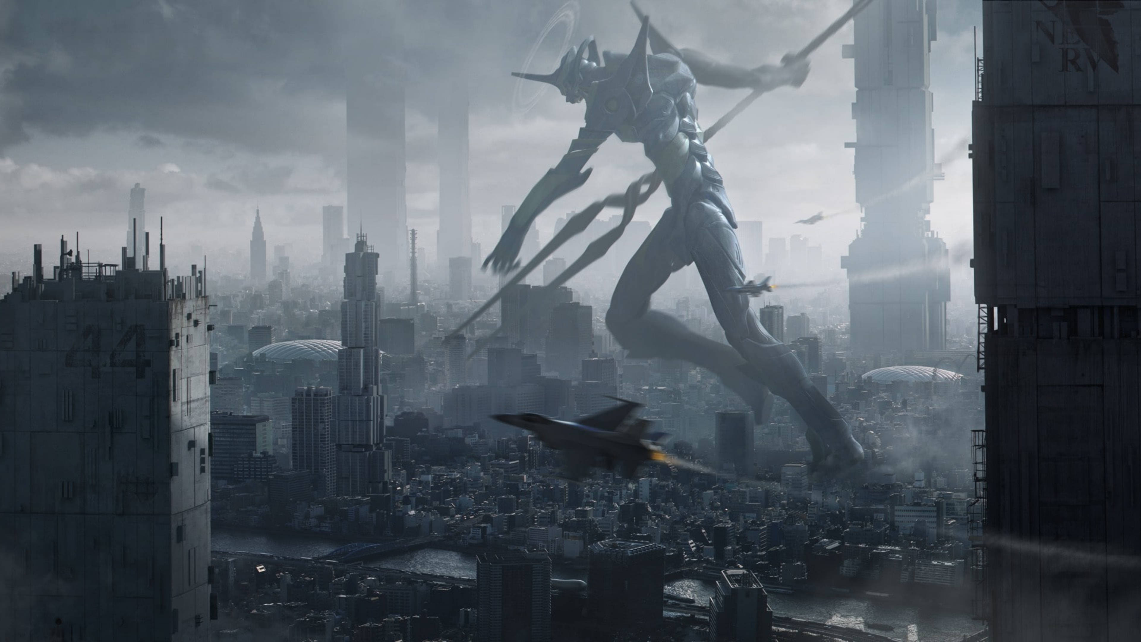 Evangelion 4K Sessiz Şehir Duvar Kağıdı