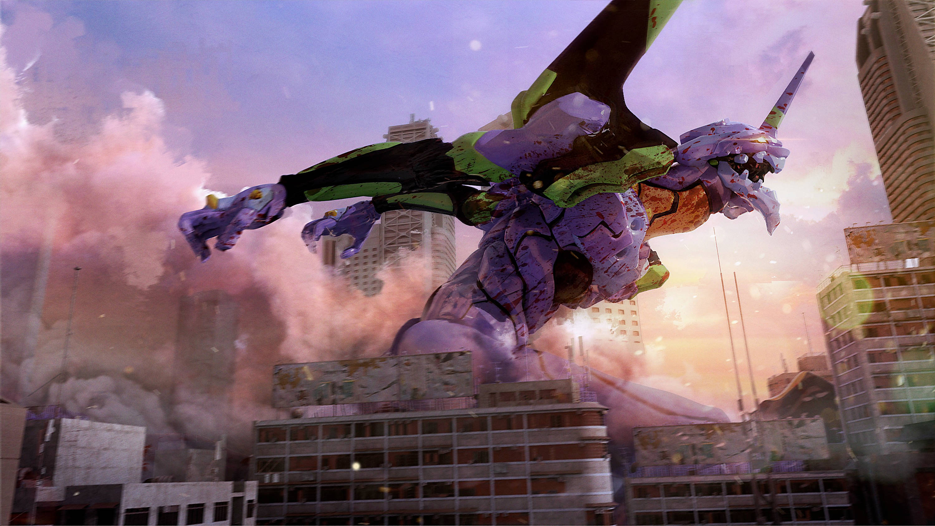 Evangelion 4K Unit-01 Çılgınlığı Duvar Kağıdı
