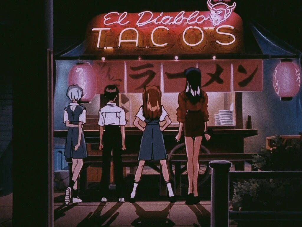 Evangelion Sevimli Retro Anime Estetiği Duvar Kağıdı