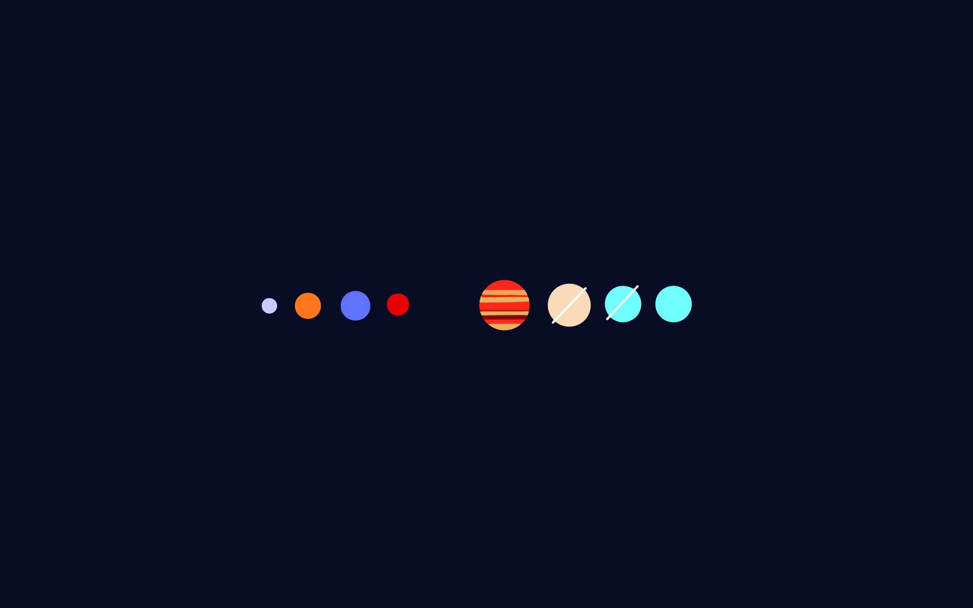 Minimalist Renkli Güneş Sistemi duvar kağıdı