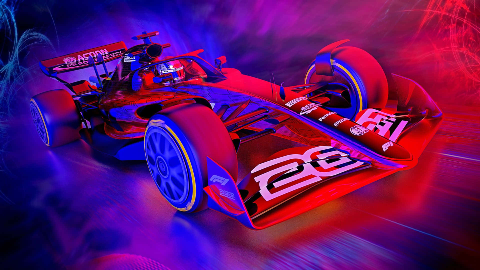 F1 Oyunu — Mor estetik GIF Duvar Kağıdı