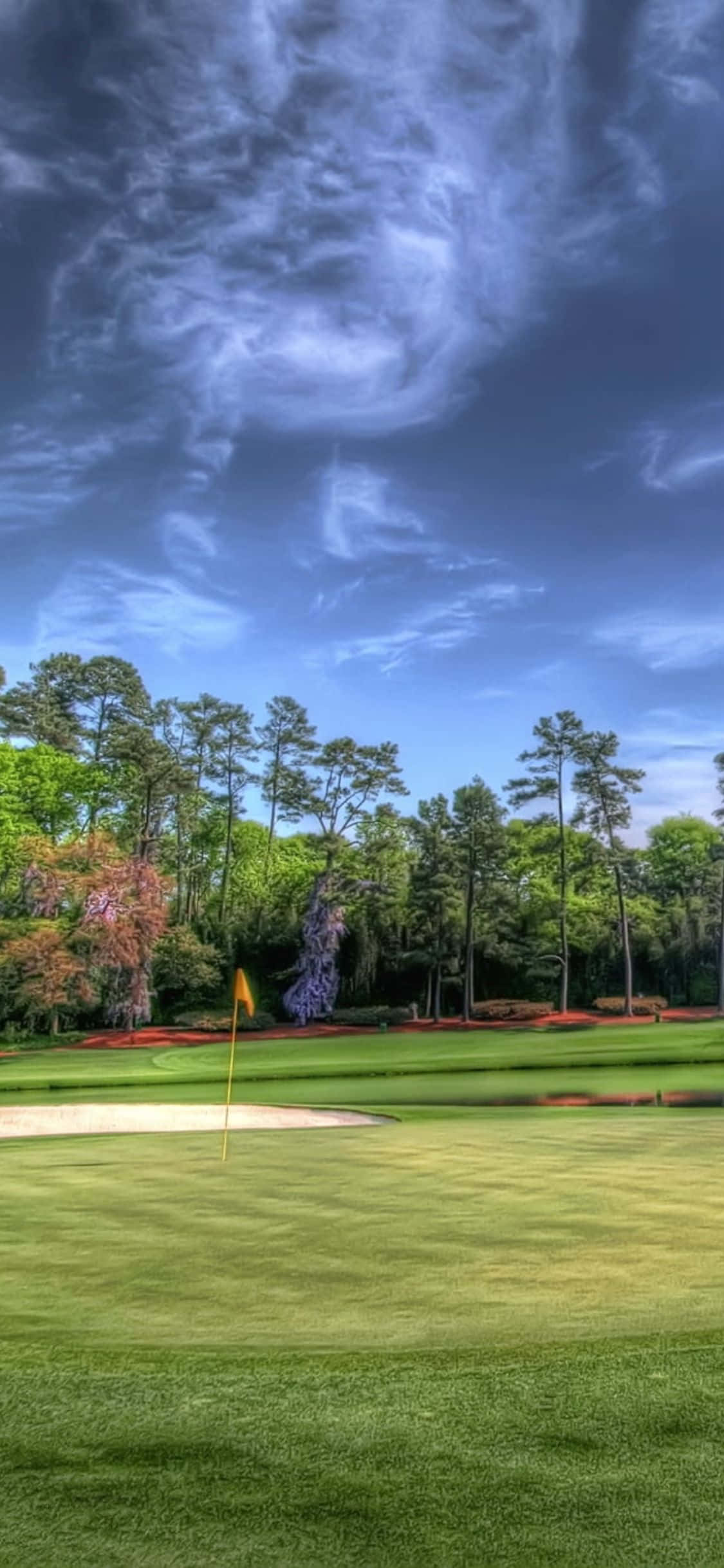 Fairway'de güzel bir öğleden sonranın keyfini çıkaran bir golfçü Duvar Kağıdı