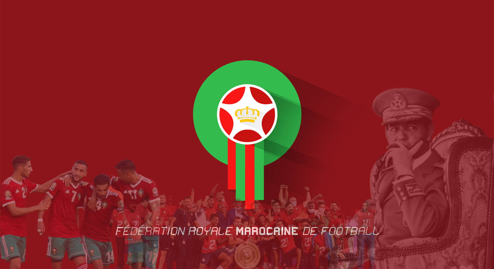 Fas Milli Futbol Takımı Logosu Kırmızı Estetik Duvar Kağıdı